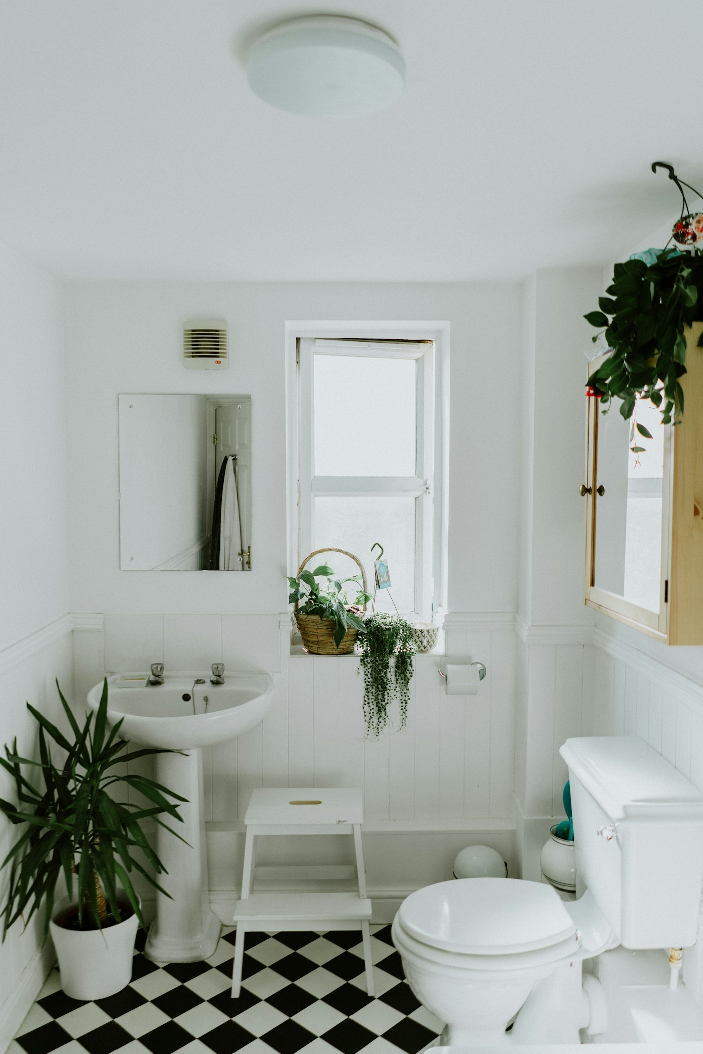 Bathroom that depends on a water heater